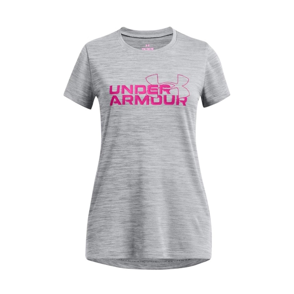 Under Armour Girls' Tech Twist Wordmark Logo Short Sleeve T Shirt